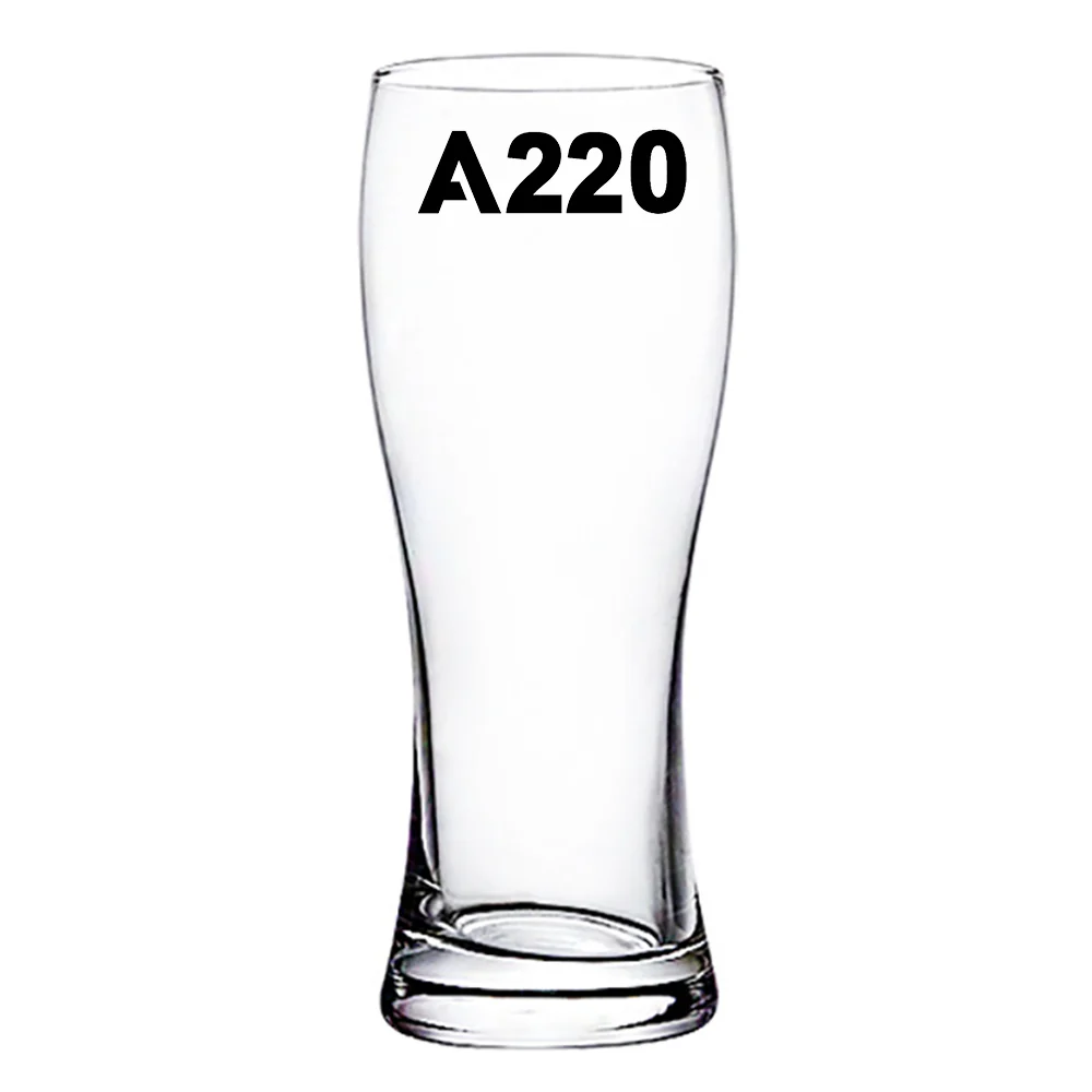 A220 Flat Text Designed Pilsner Beer Glasses - Image 2