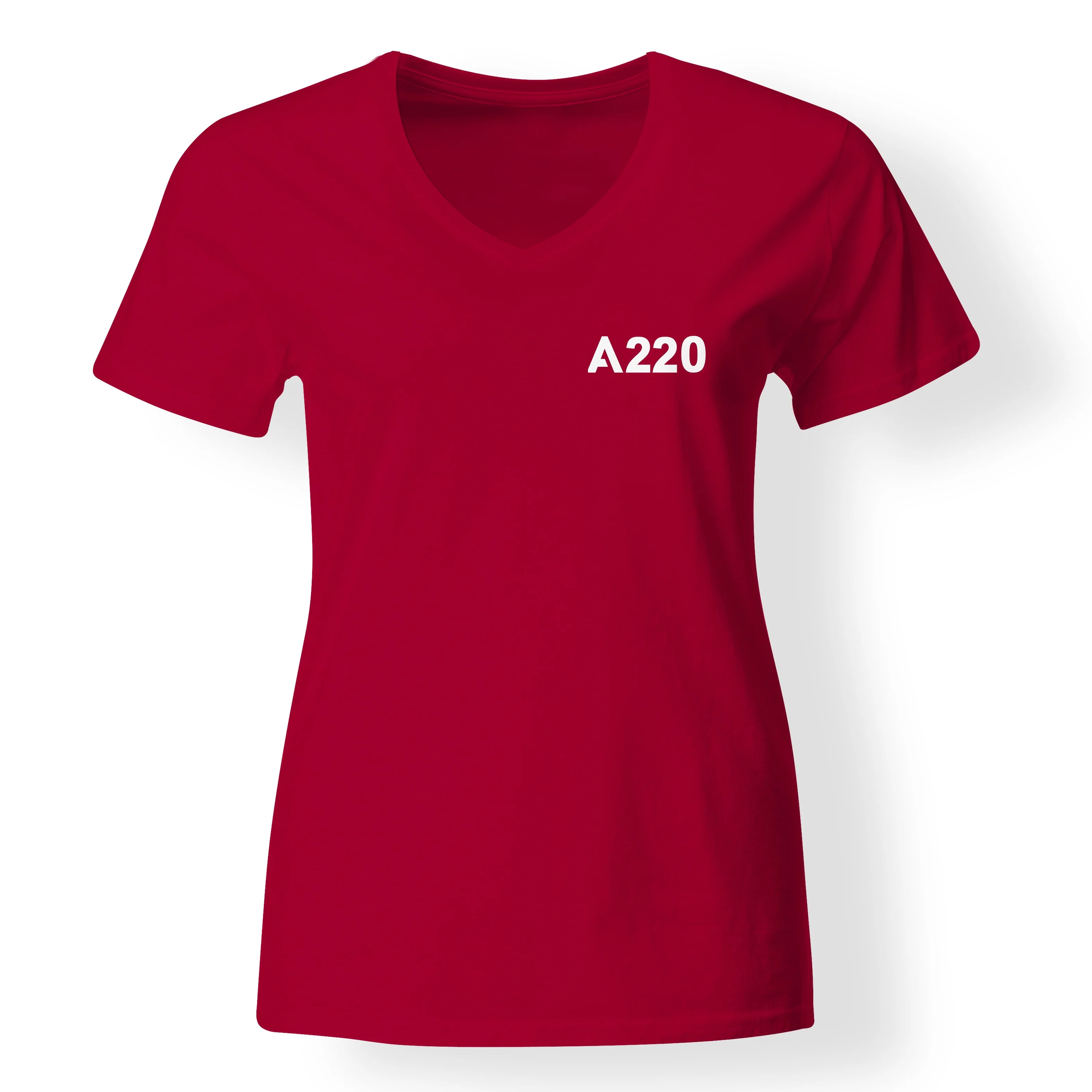 A220 Flat Text Designed V-Neck T-Shirts - Image 7