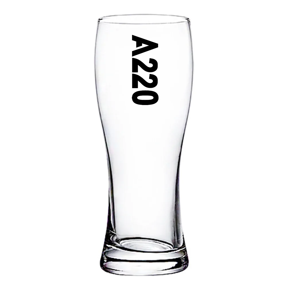 A220 Text Designed Pilsner Beer Glasses - Image 2