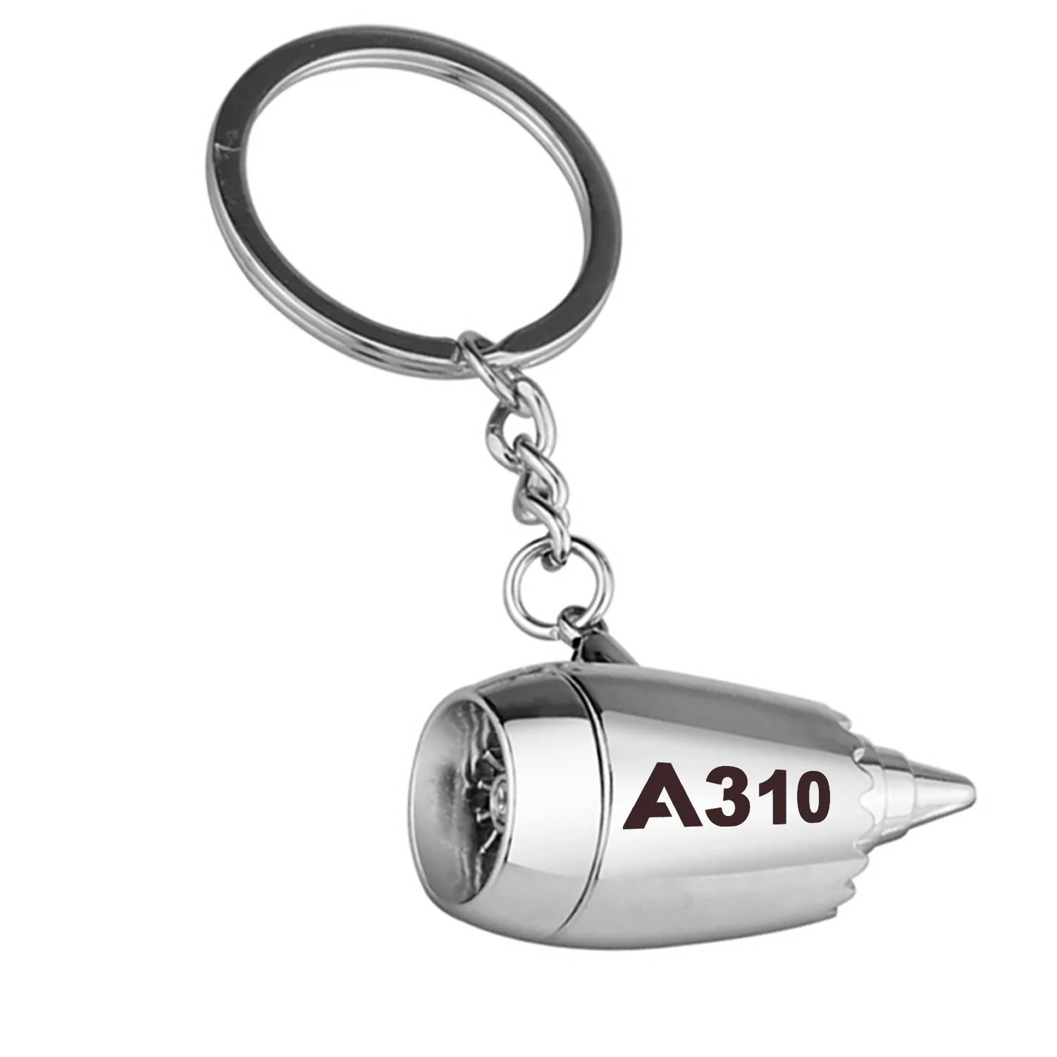 A310 Flat Text Jet Engine Turbine Key Chains - Image 2