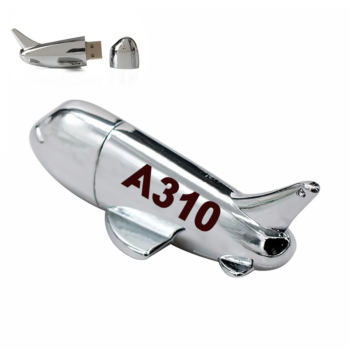 A310 Flat Text Designed Airplane Shape USB Drives - Image 2