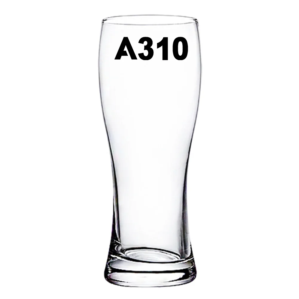 A310 Flat Text Designed Pilsner Beer Glasses - Image 2