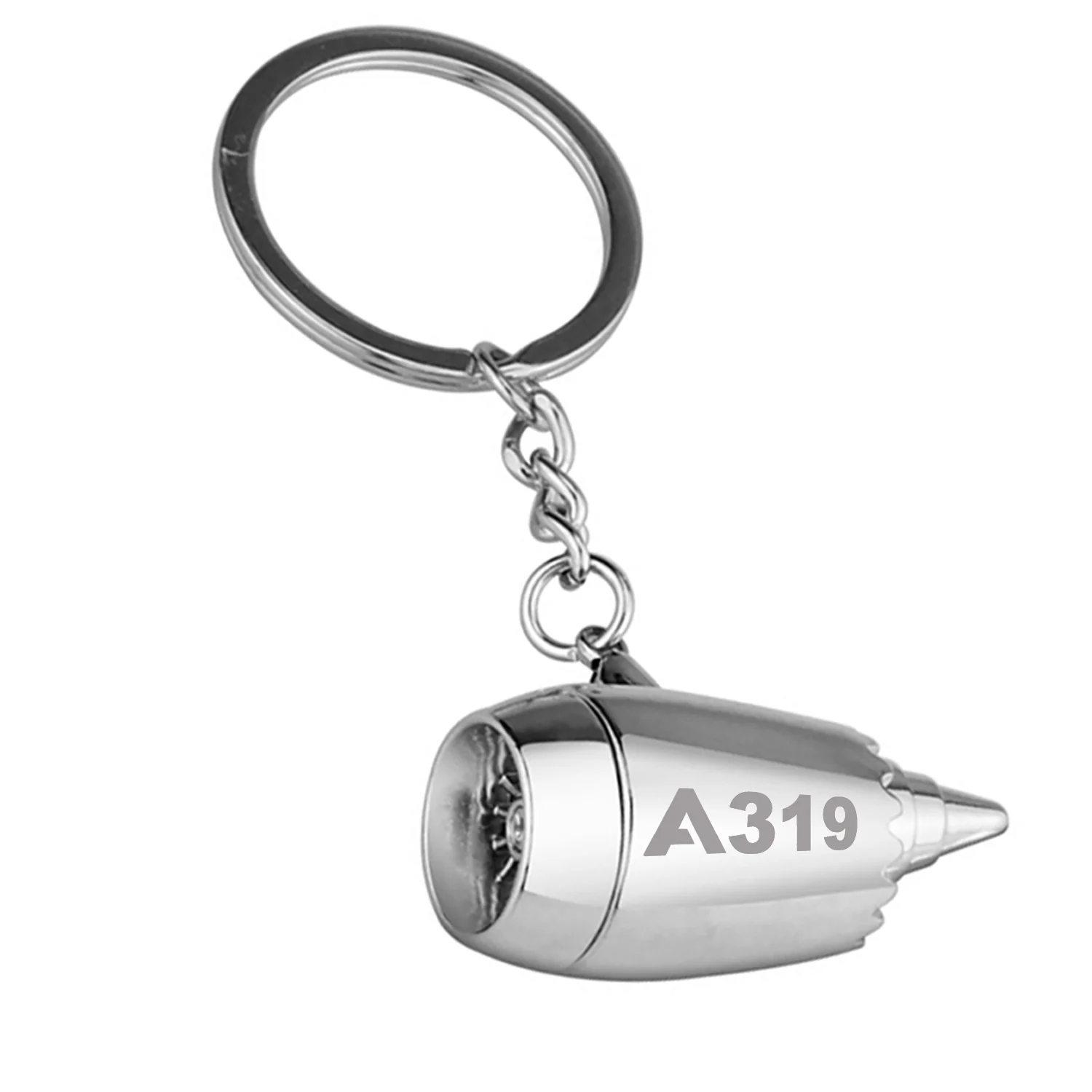 A319 Flat Text Jet Engine Turbine Key Chains - Image 4