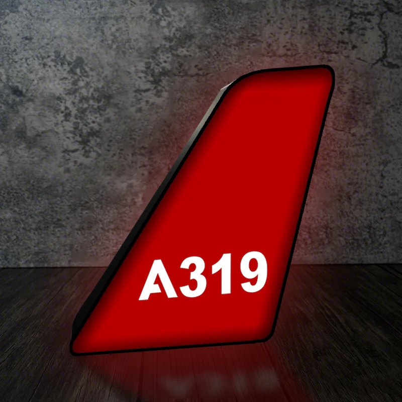 A319 Flat Text Designed Led Aircraft Tail & 3D Lamp - Image 4