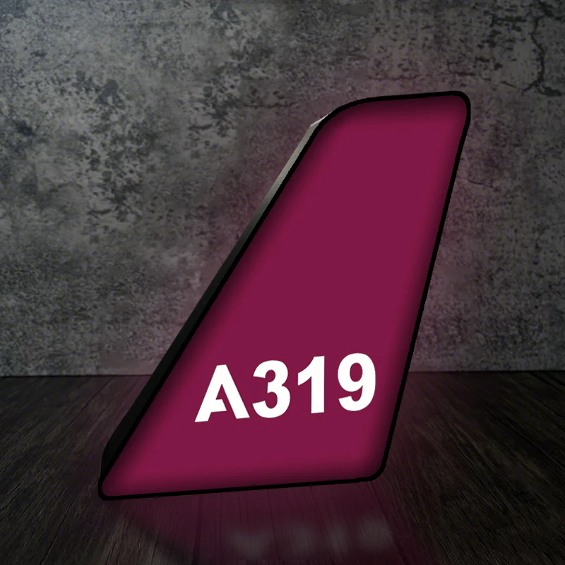 A319 Flat Text Designed Led Aircraft Tail & 3D Lamp - Image 9