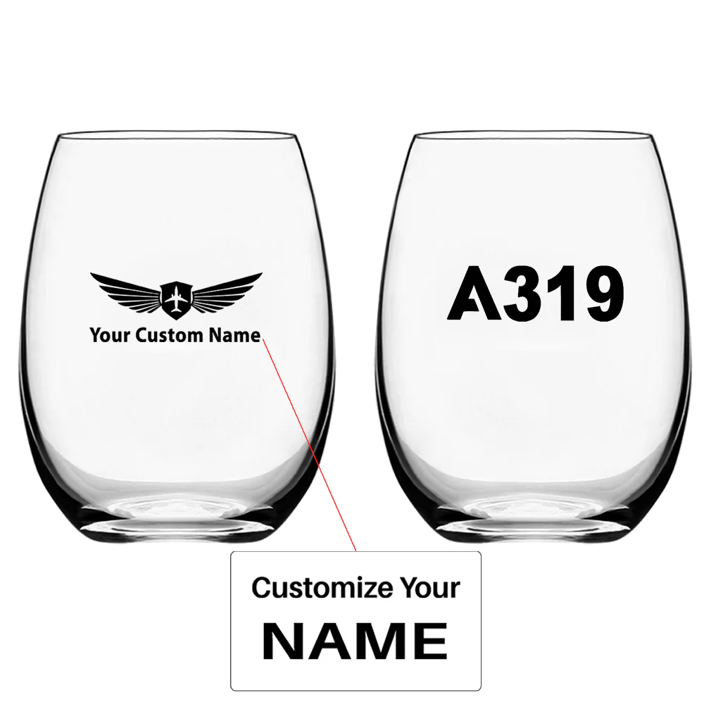 A319 Flat Text Designed Water & Drink Glasses
