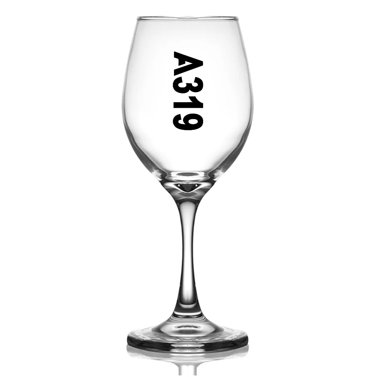 A319 Text Designed Wine Glasses - Image 2