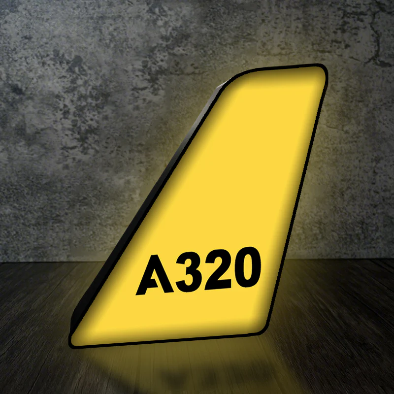 A320 Flat Text Designed Led Aircraft Tail & 3D Lamp - Image 3