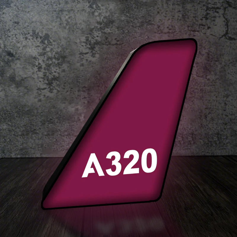 A320 Flat Text Designed Led Aircraft Tail & 3D Lamp - Image 9
