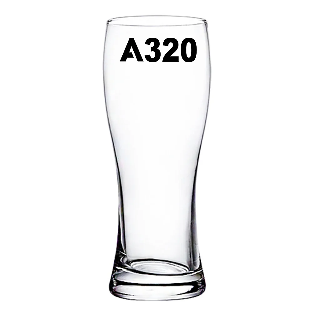 A320 Flat Text Designed Pilsner Beer Glasses - Image 2