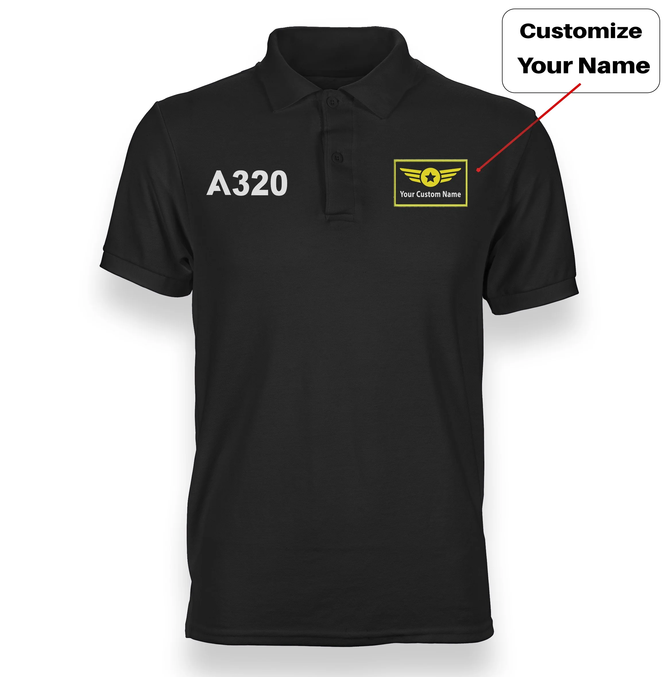 A320 Flat Text Designed "WOMEN" Polo T-Shirts