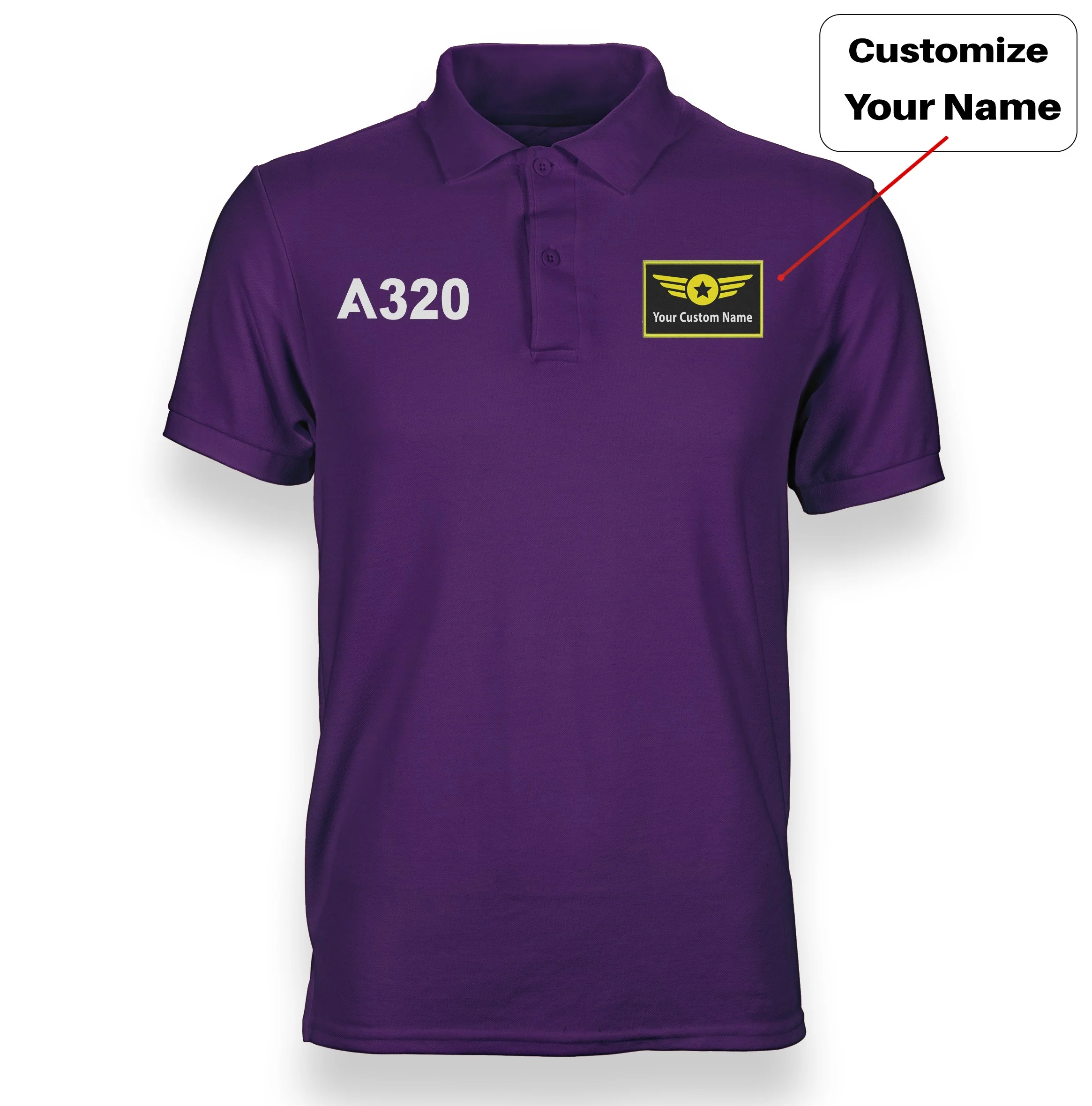 A320 Flat Text Designed "WOMEN" Polo T-Shirts - Image 7