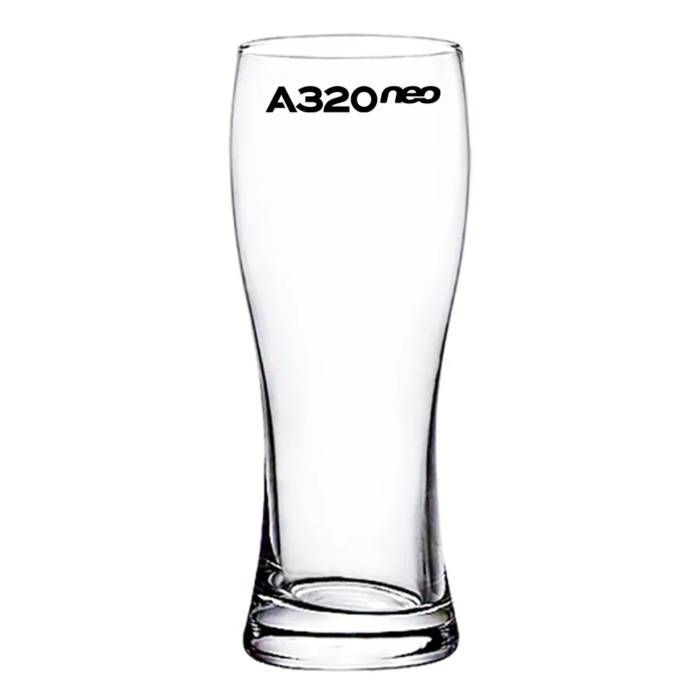A320neo & Text Designed Pilsner Beer Glasses - Image 2