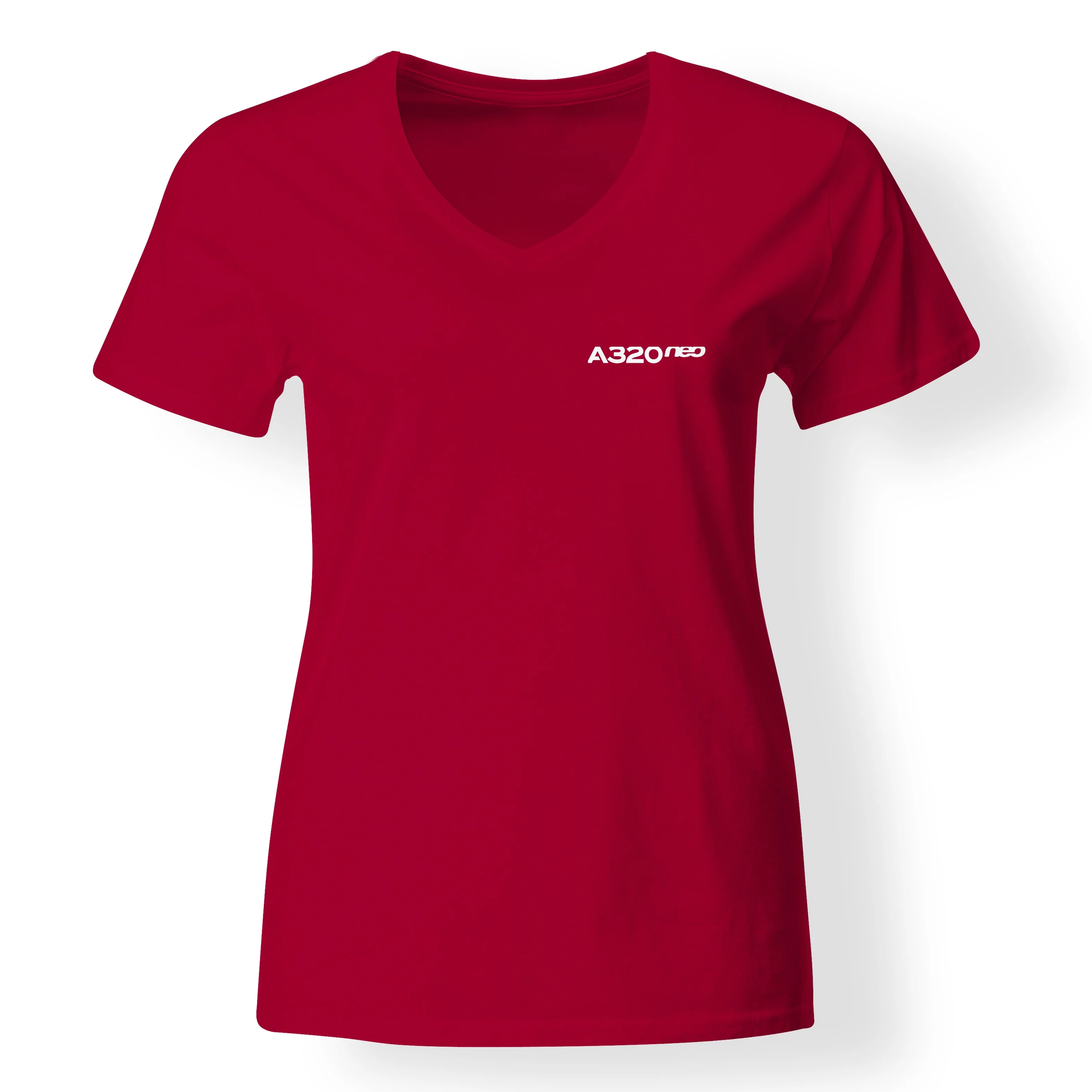 A320neo & Text Designed V-Neck T-Shirts - Image 8