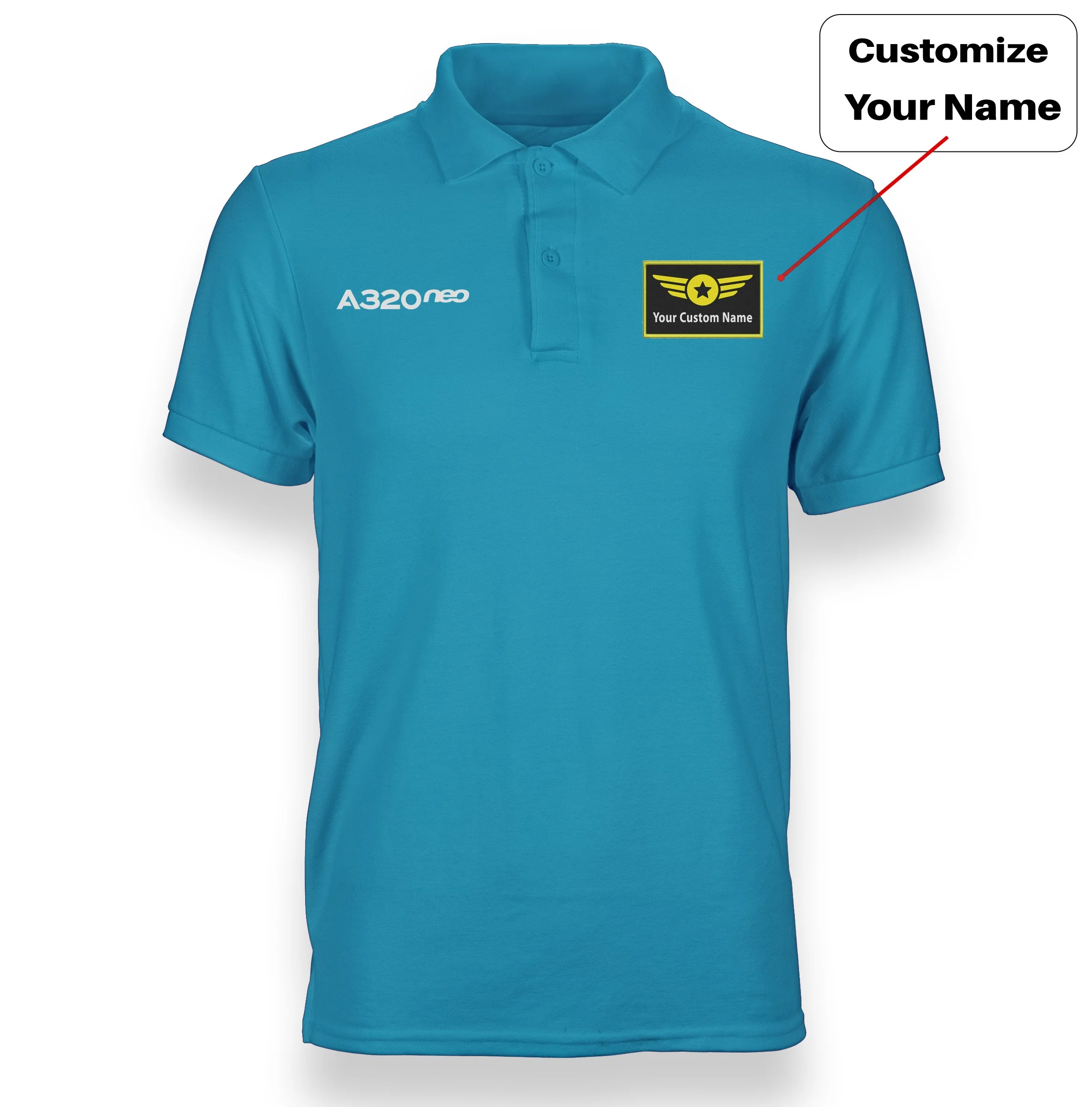 A320neo & Text Designed "WOMEN" Polo T-Shirts - Image 3