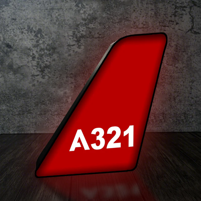 A321 Flat Text Designed Led Aircraft Tail & 3D Lamp - Image 4