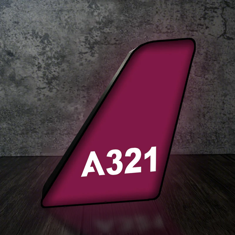 A321 Flat Text Designed Led Aircraft Tail & 3D Lamp - Image 9