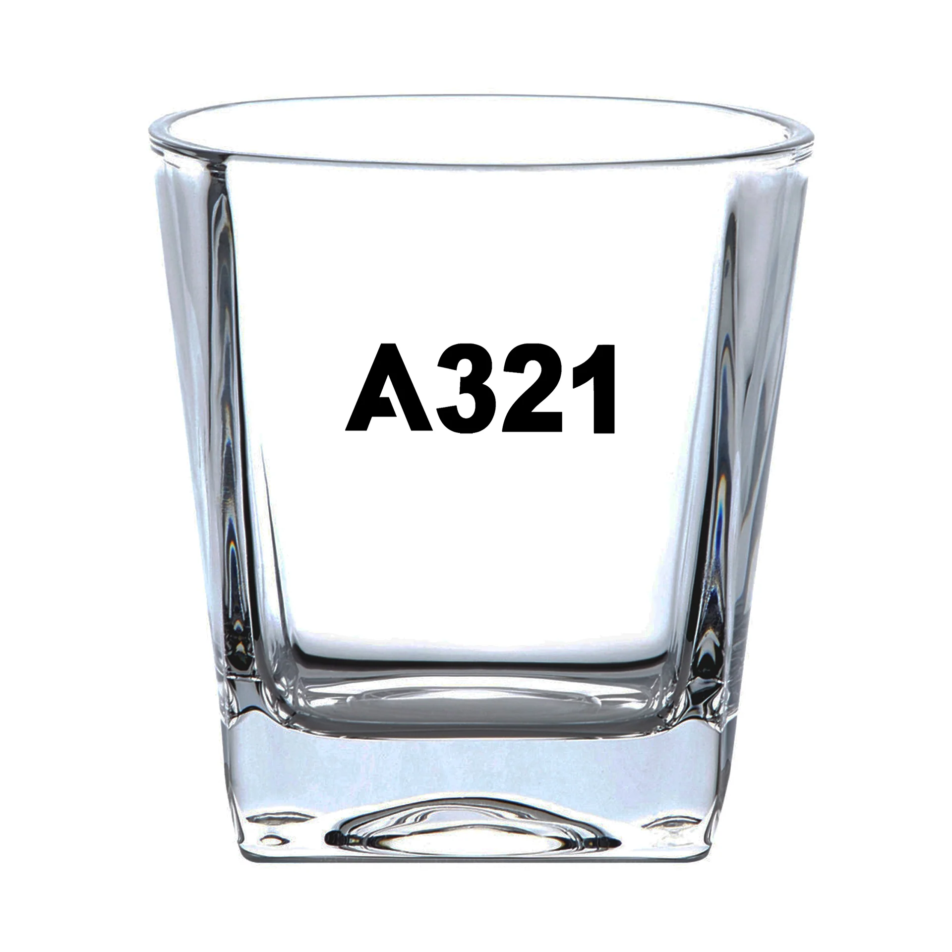 A321 Flat Text Designed Whiskey Glass - Image 2