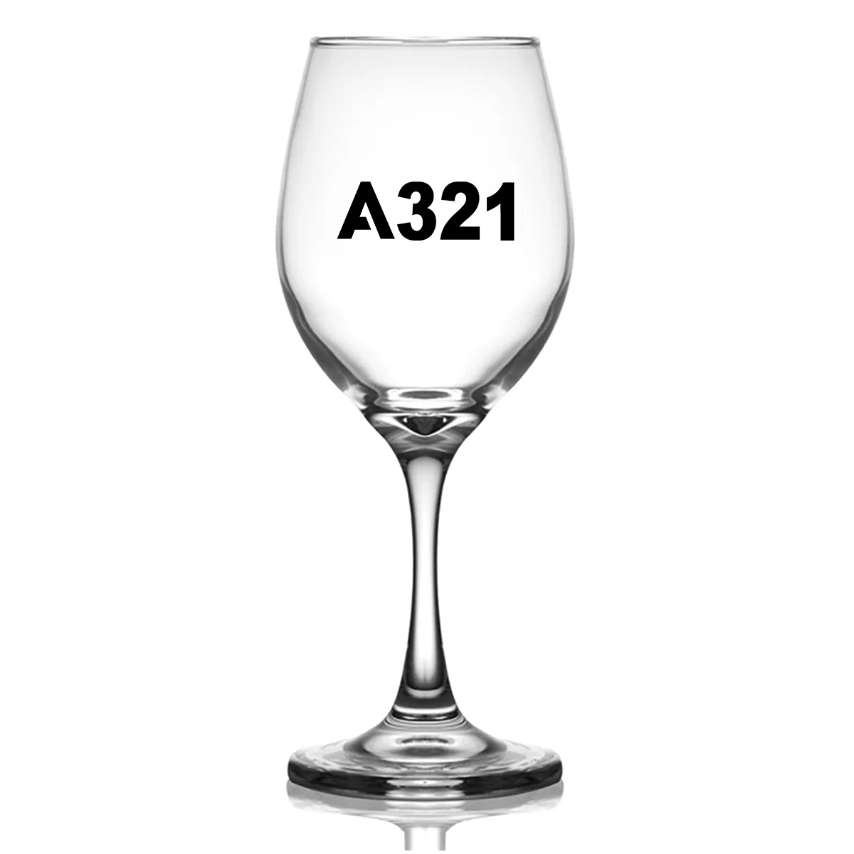 A321 Flat Text Designed Wine Glasses - Image 2