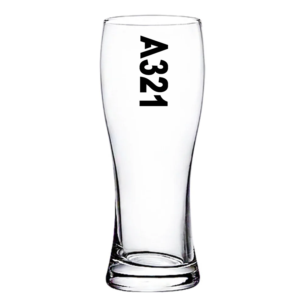 A321 Text Designed Pilsner Beer Glasses - Image 2