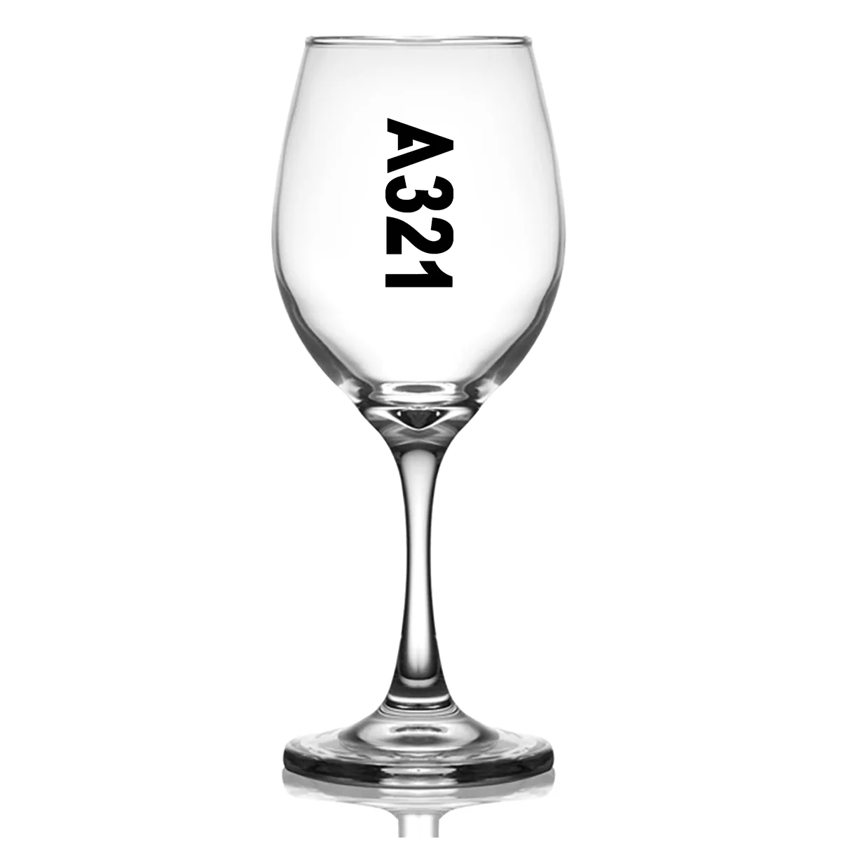 A321 Text Designed Wine Glasses - Image 2