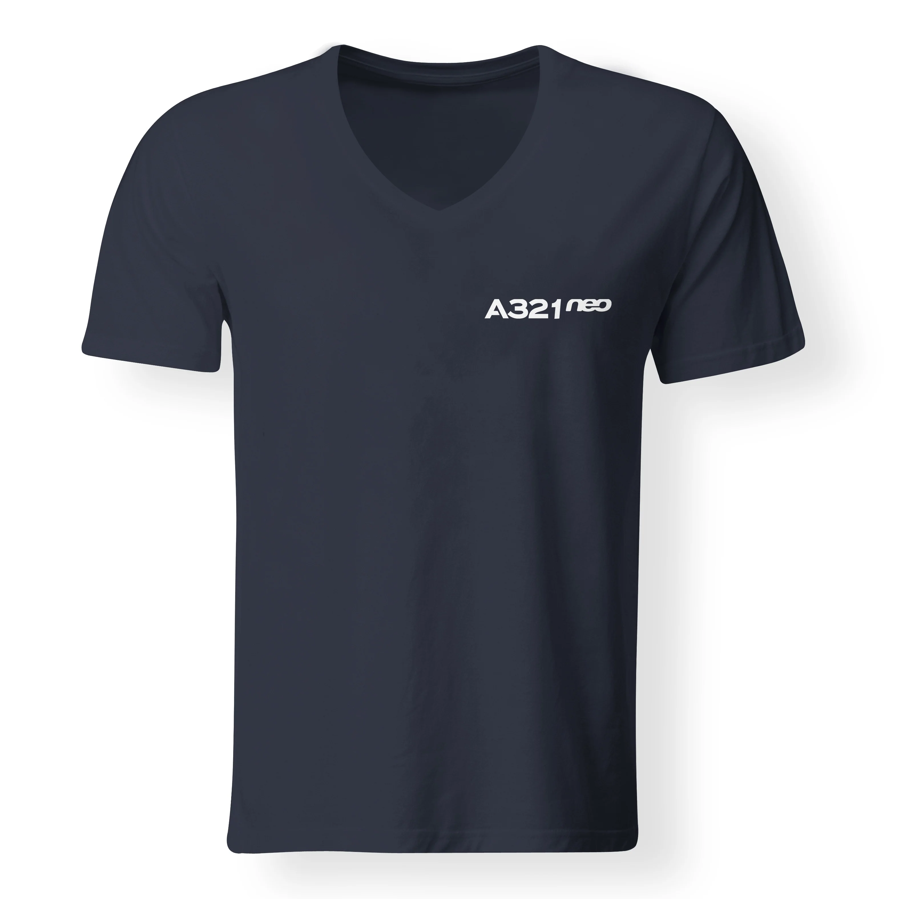 A321neo & Text Designed V-Neck T-Shirts - Image 11