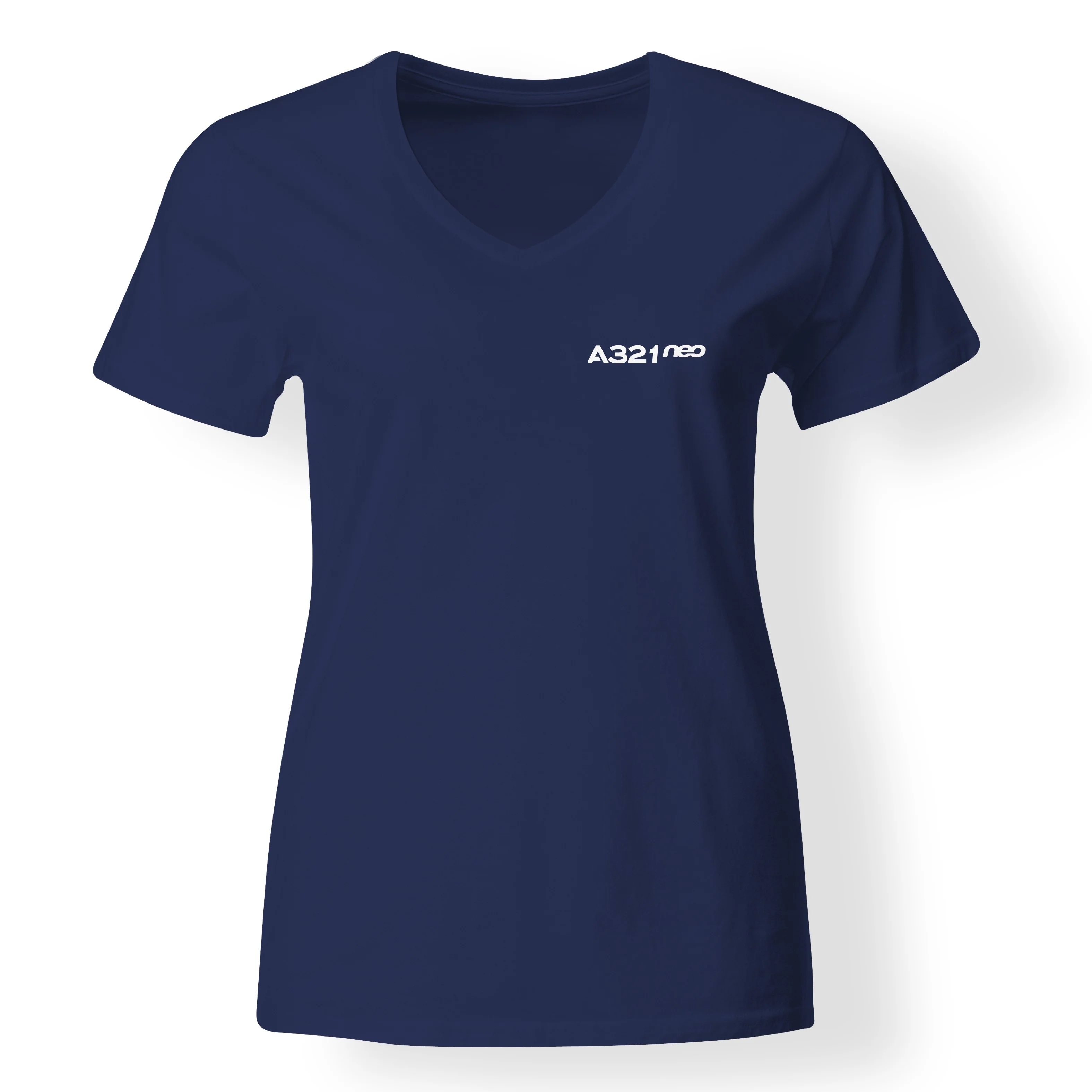 A321neo & Text Designed V-Neck T-Shirts - Image 12