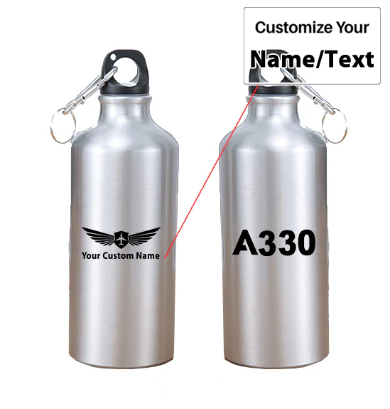 A330 Flat Text Designed Thermoses