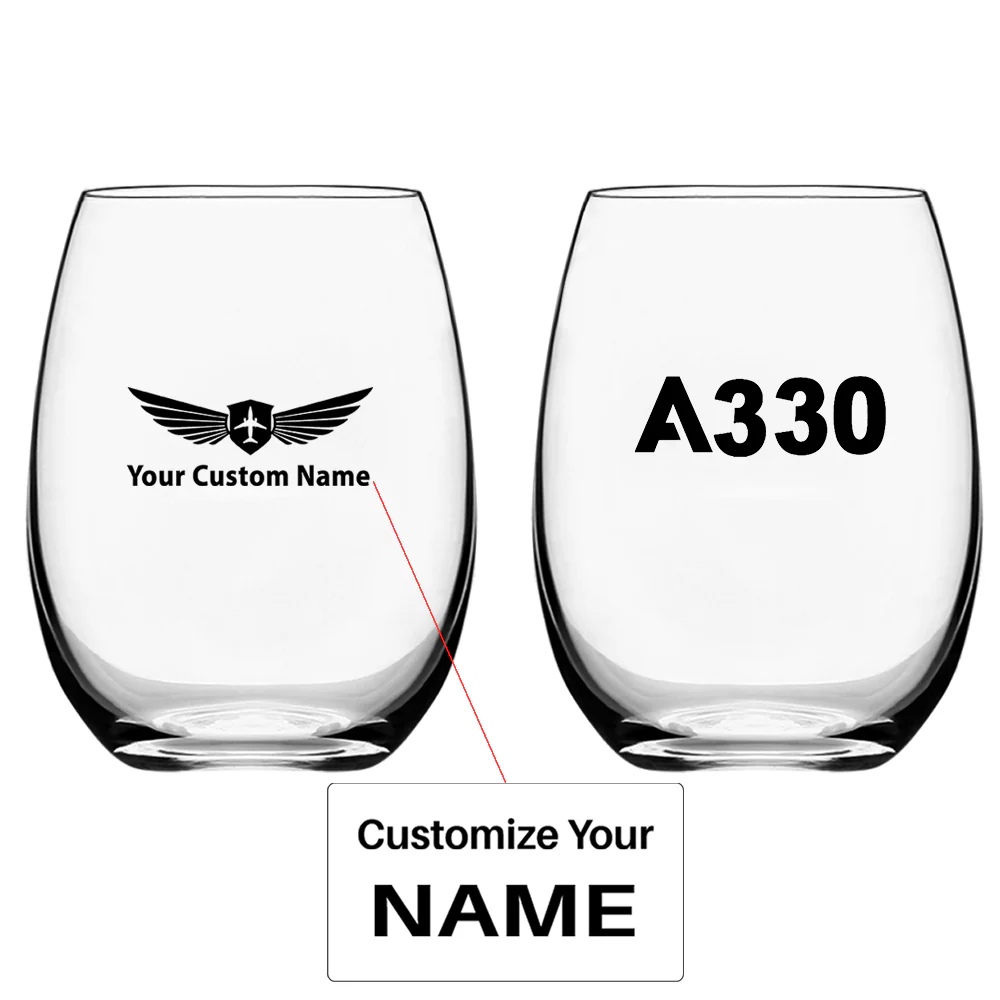 A330 Flat Text Designed Water & Drink Glasses