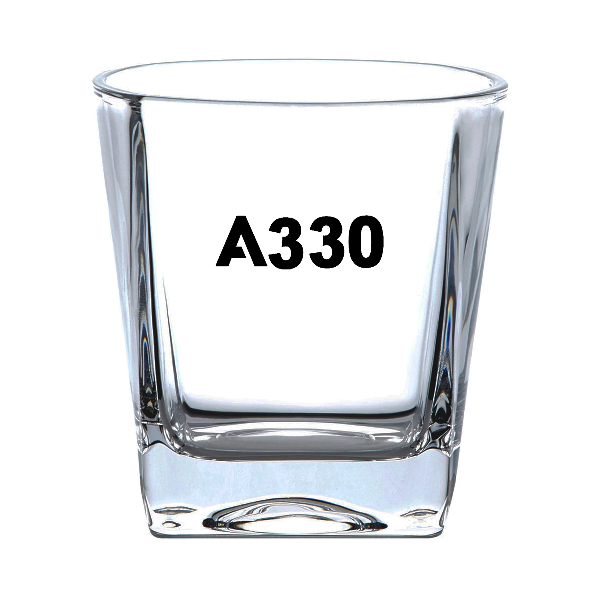 A330 Flat Text Designed Whiskey Glass - Image 2