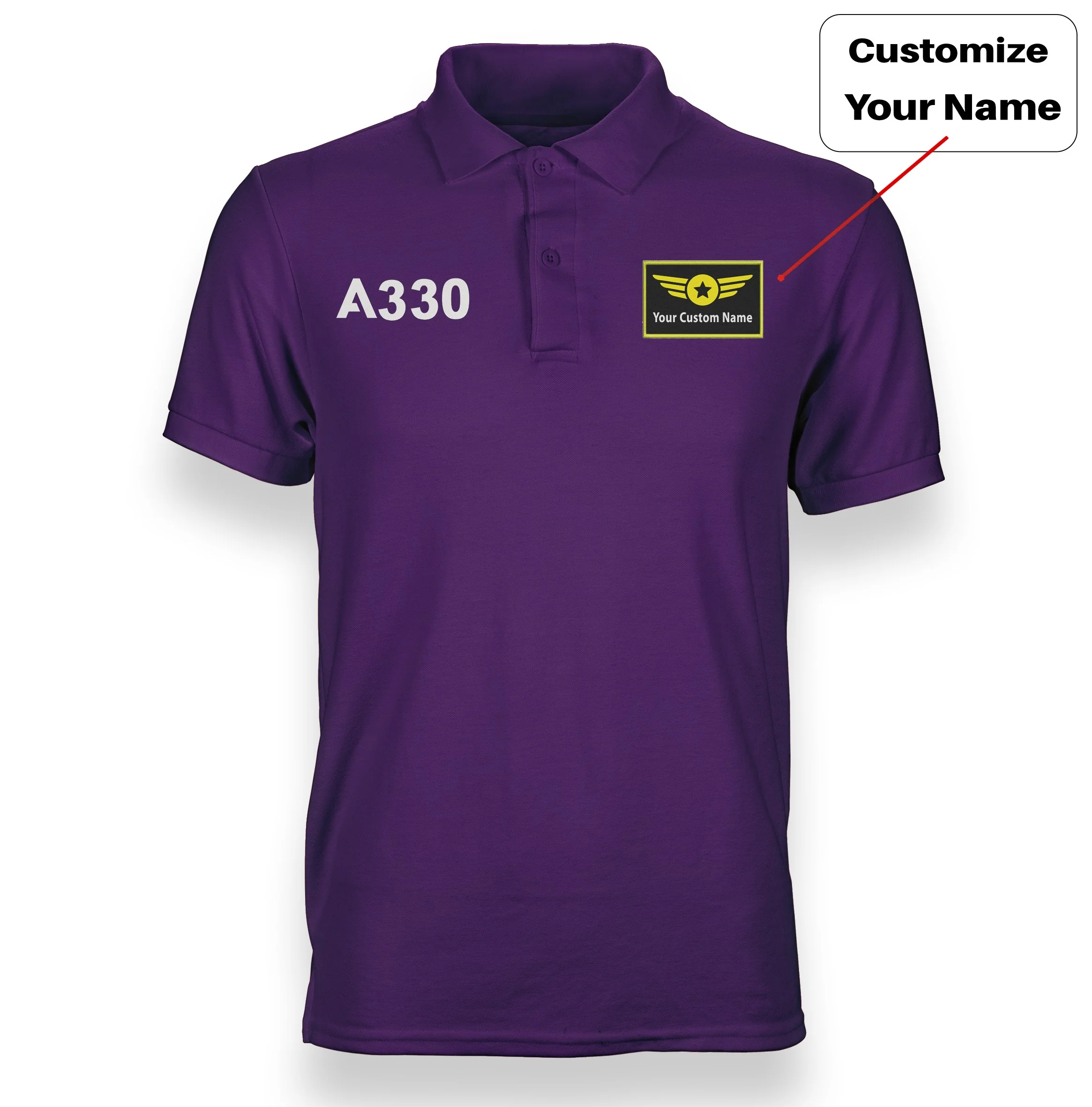 A330 Flat Text Designed "WOMEN" Polo T-Shirts - Image 7