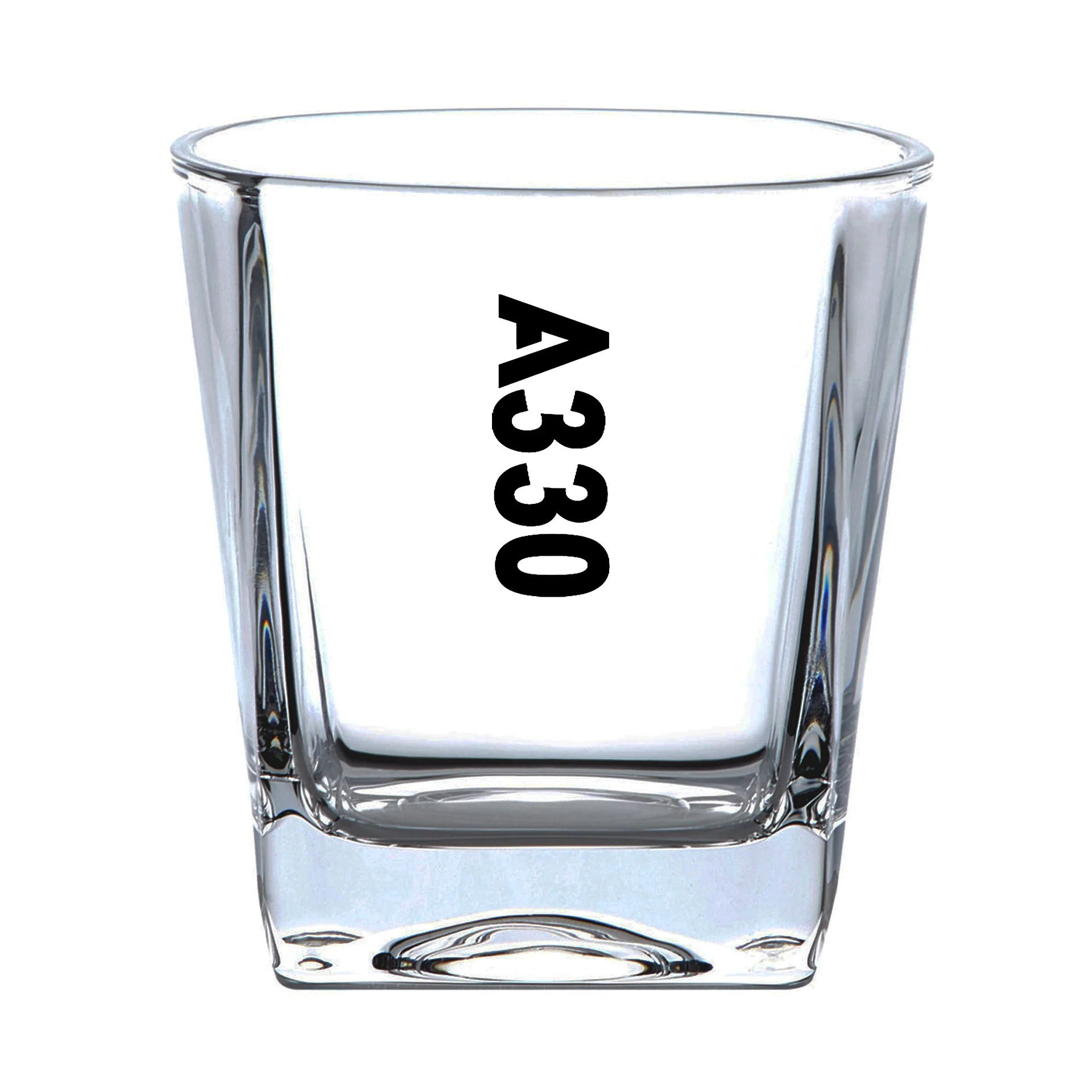 A330 Text Designed Whiskey Glass - Image 2