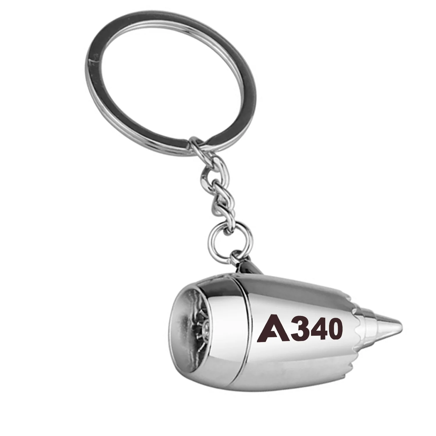 A340 Flat Text Jet Engine Turbine Key Chains - Image 2