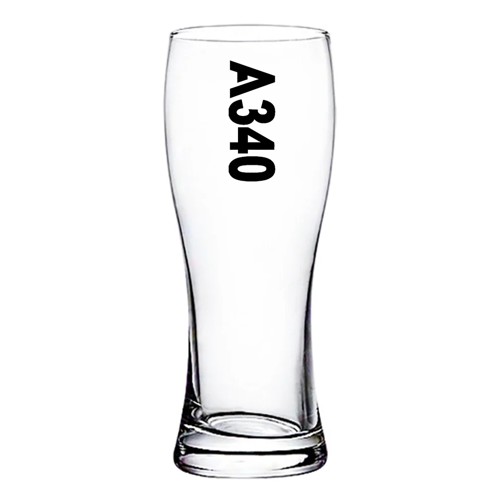 A340 Text Designed Pilsner Beer Glasses - Image 2