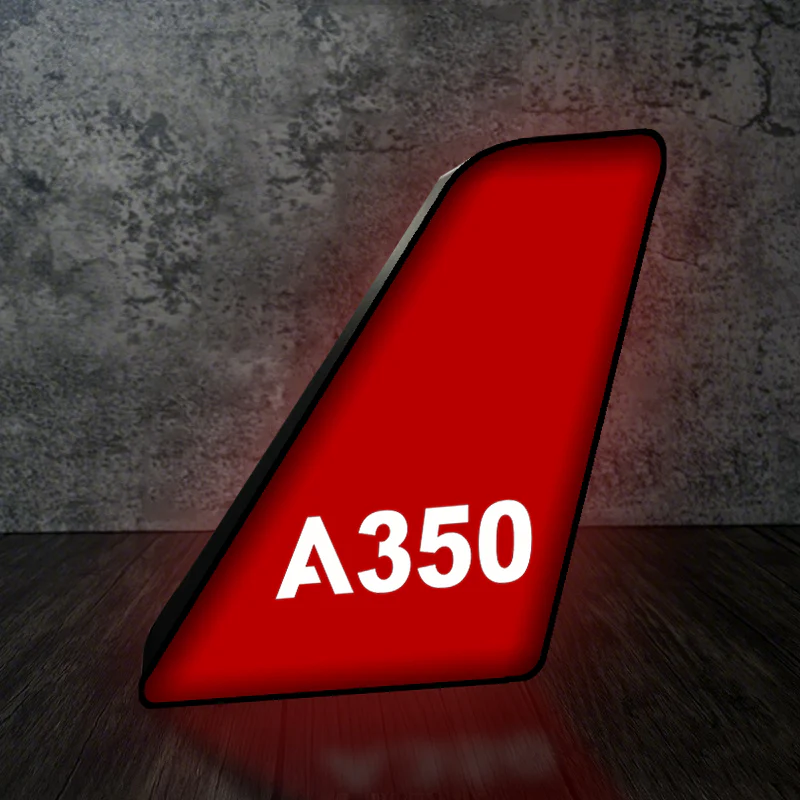 A350 Flat Text Designed Led Aircraft Tail & 3D Lamp - Image 4