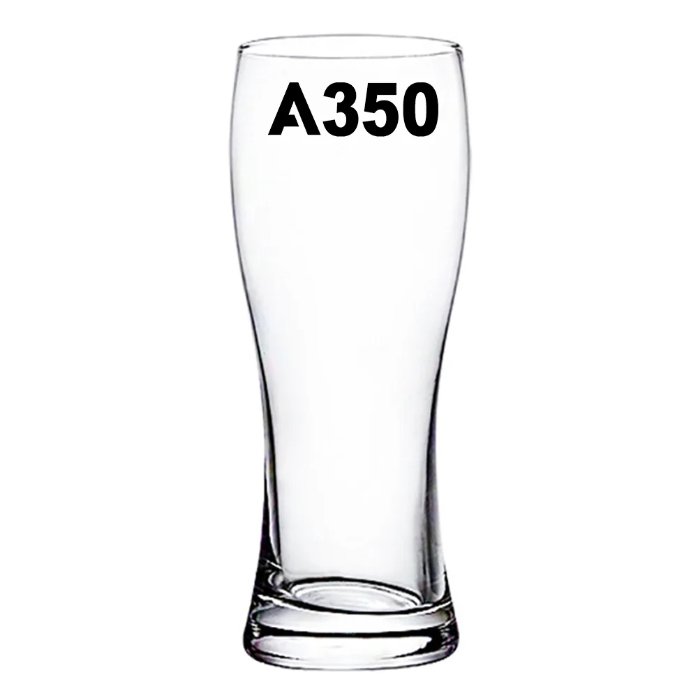 A350 Flat Text Designed Pilsner Beer Glasses - Image 2
