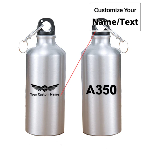 A350 Flat Text Designed Thermoses