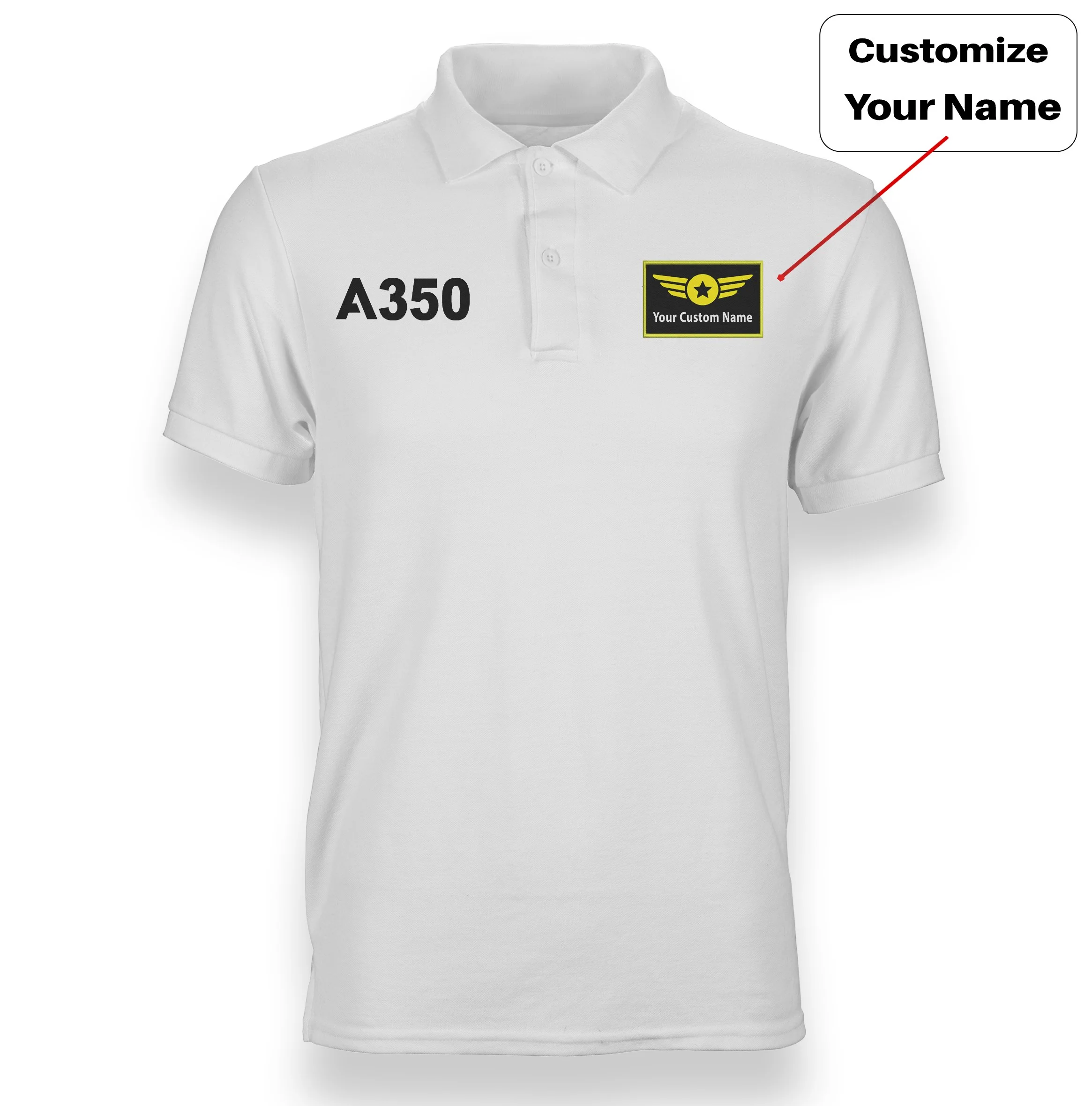 A350 Flat Text Designed "WOMEN" Polo T-Shirts - Image 23