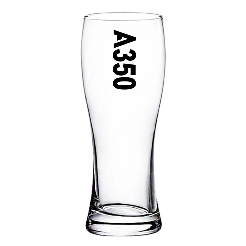 A350 Text Designed Pilsner Beer Glasses - Image 2