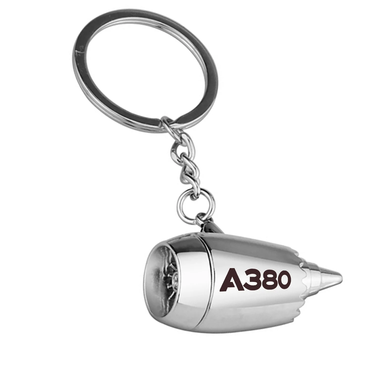 A380 Flat Text Jet Engine Turbine Key Chains - Image 2