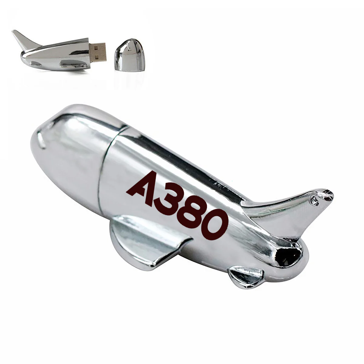 A380 Flat Text Designed Airplane Shape USB Drives - Image 2