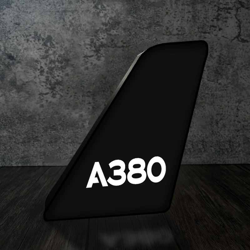 A380 Flat Text Designed Led Aircraft Tail & 3D Lamp