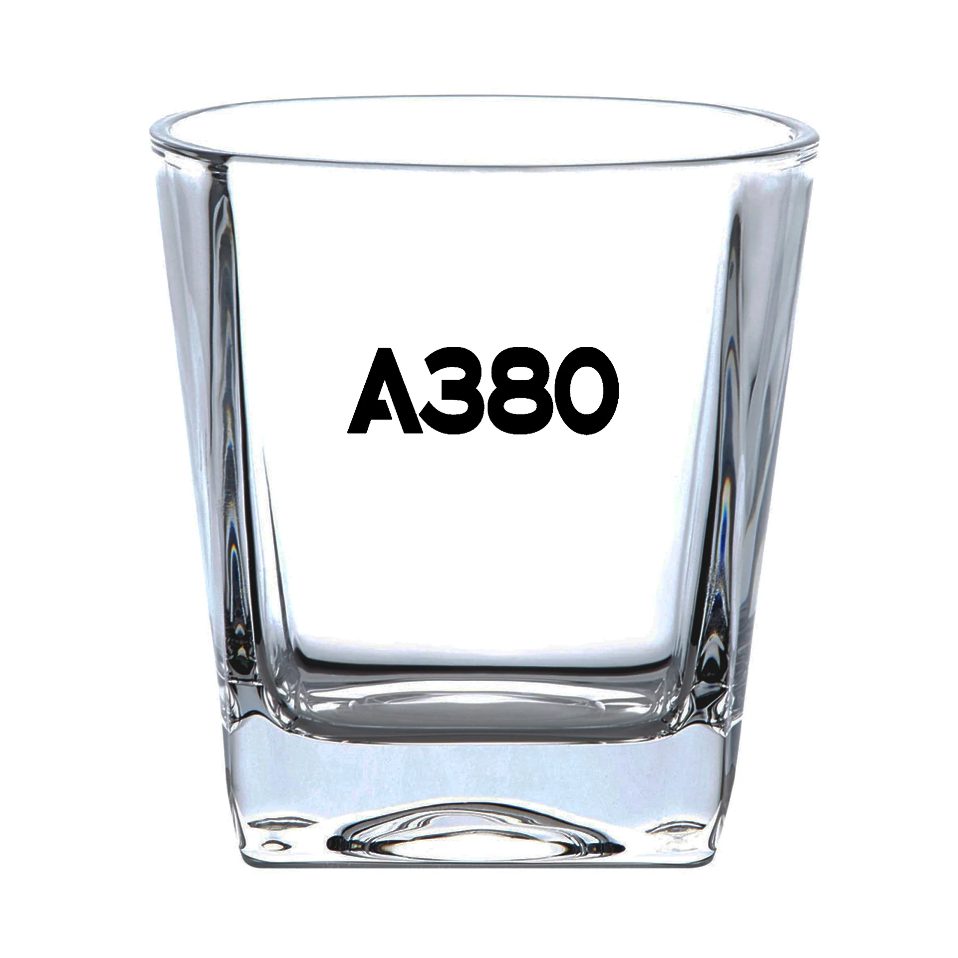 A380 Flat Text Designed Whiskey Glass - Image 2