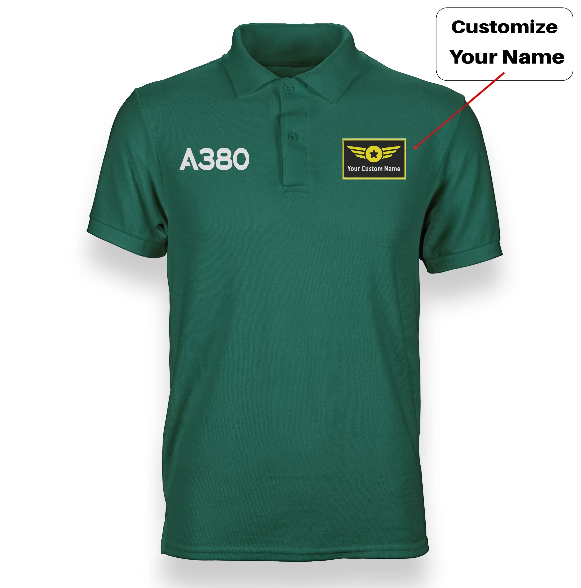 A380 Flat Text Designed "WOMEN" Polo T-Shirts - Image 11