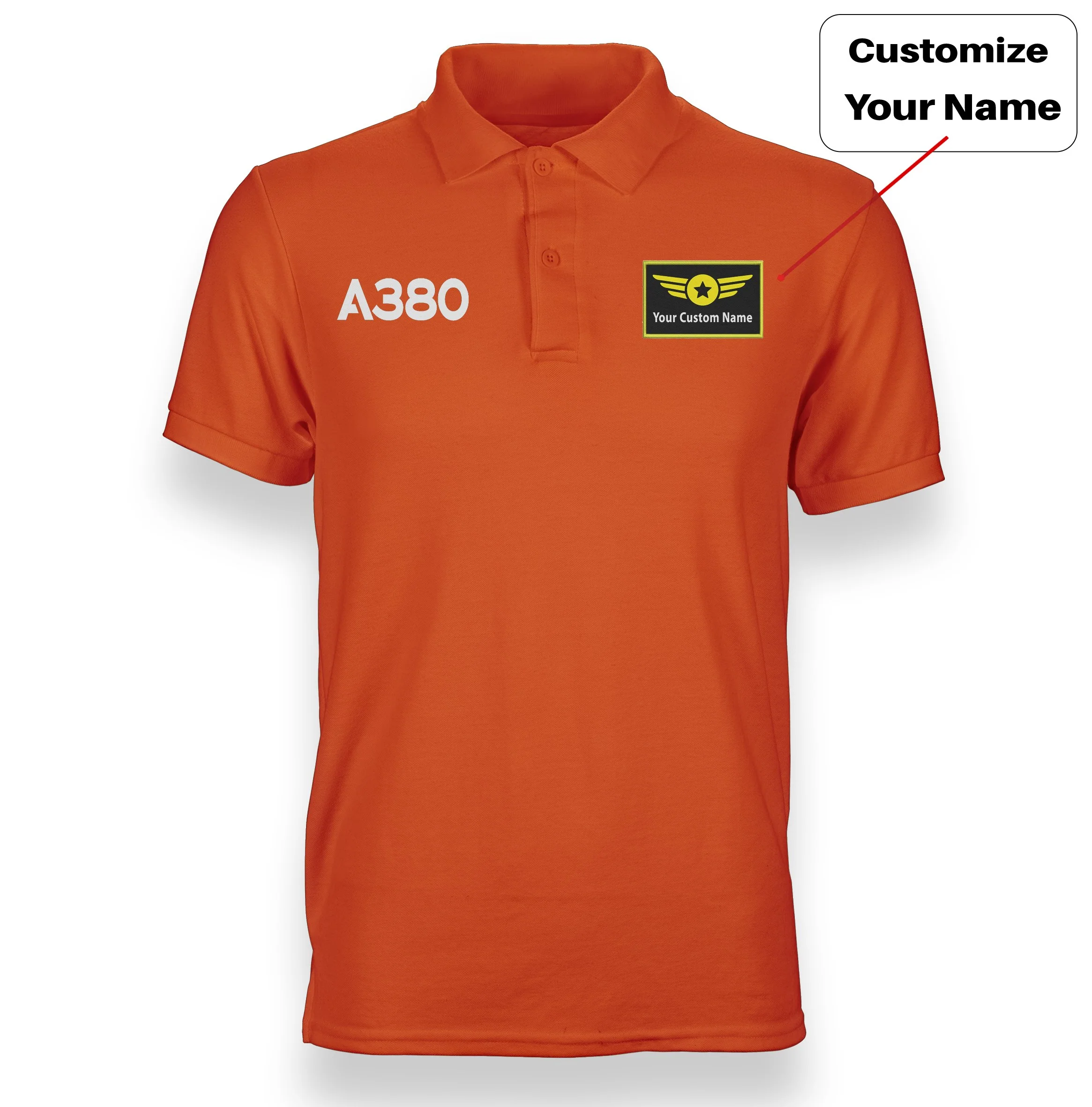 A380 Flat Text Designed "WOMEN" Polo T-Shirts - Image 9