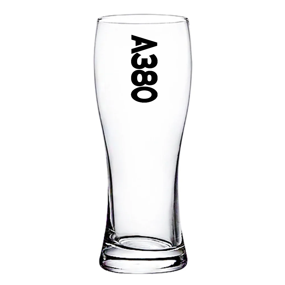 A380 Text Designed Pilsner Beer Glasses - Image 2