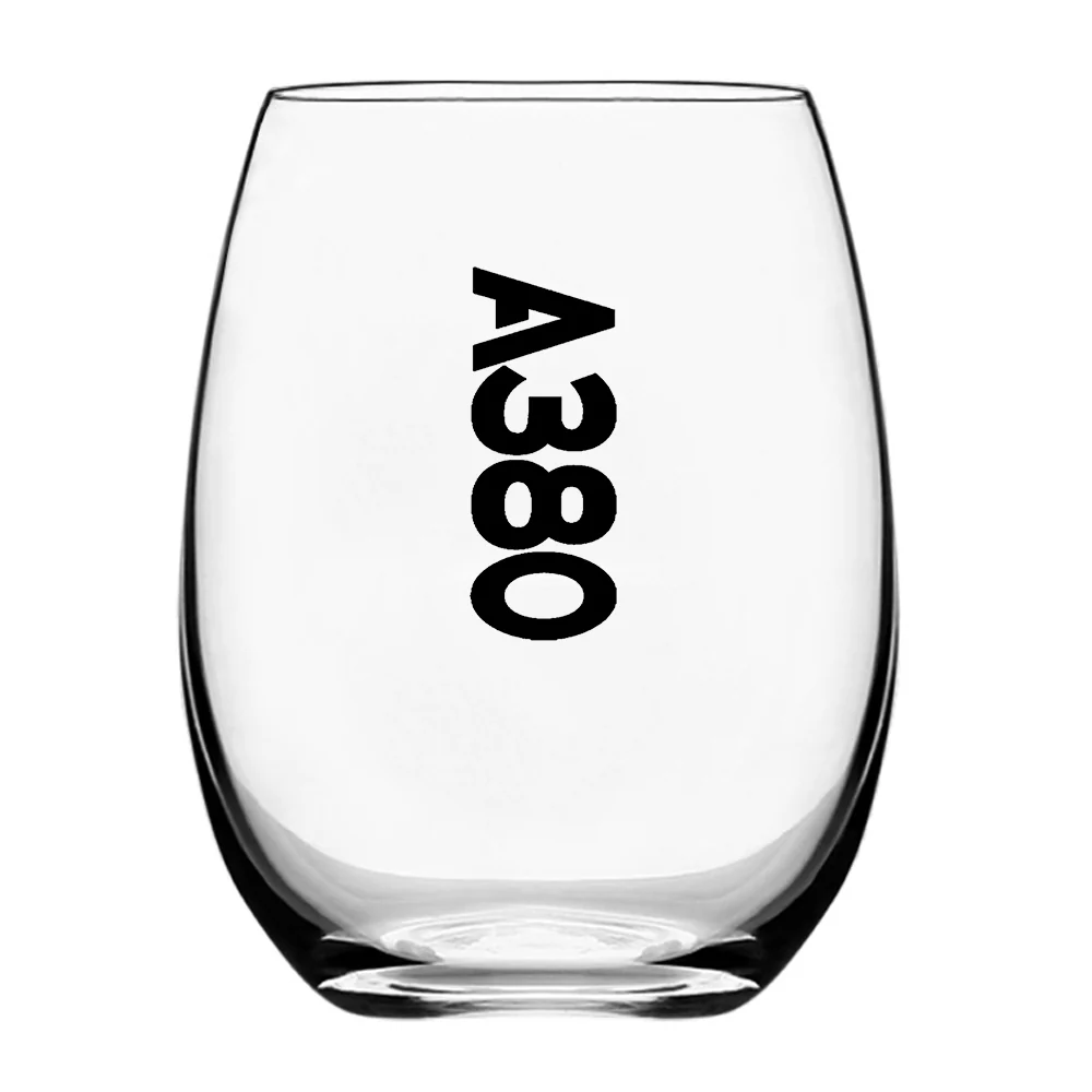 A380 Text Designed Water & Drink Glasses - Image 2