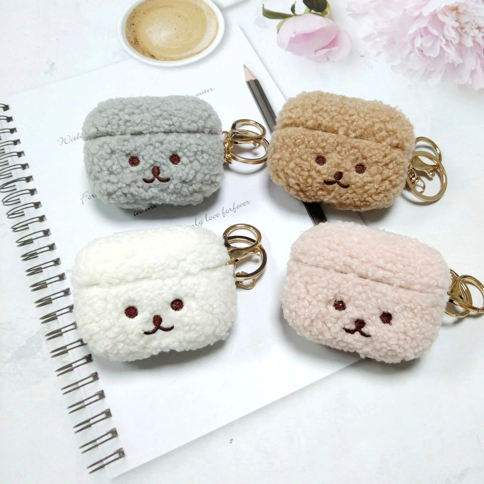 Adorable Fuzzy AirPods Cover: DIY Pattern, Embroidered Cartoon Character, Soft Shell for Shock Resistance - Image 12