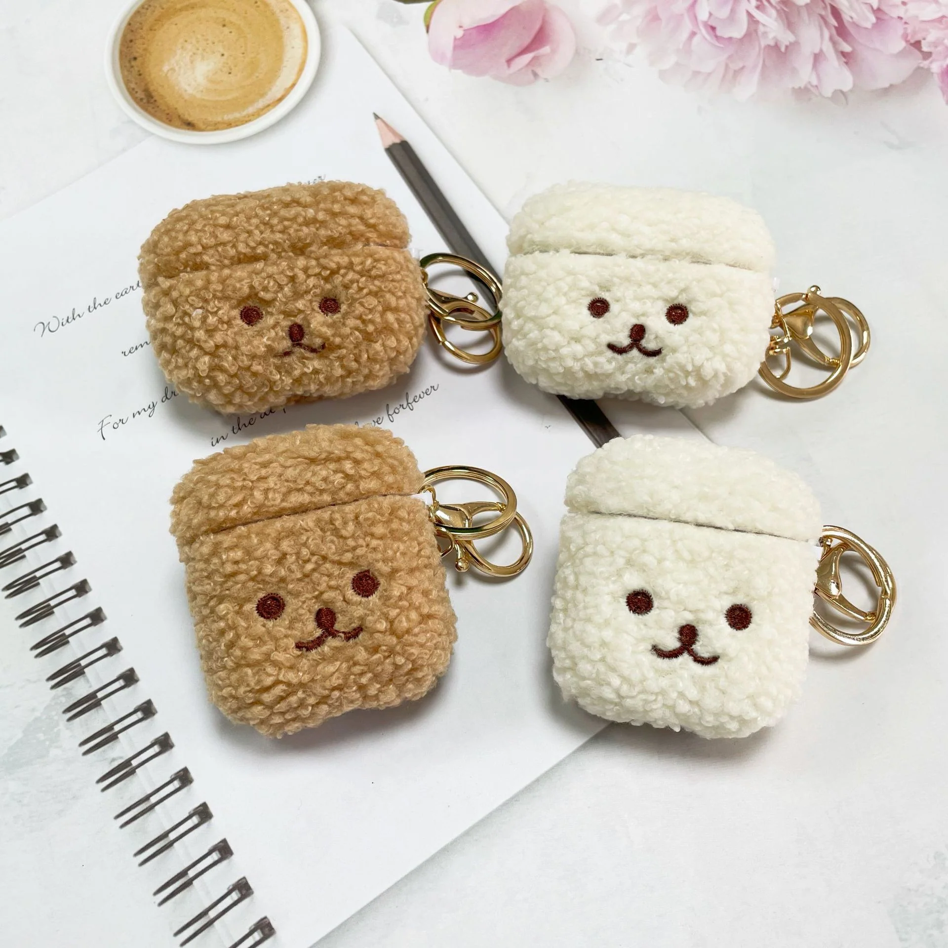 Adorable Fuzzy AirPods Cover: DIY Pattern, Embroidered Cartoon Character, Soft Shell for Shock Resistance - Image 13