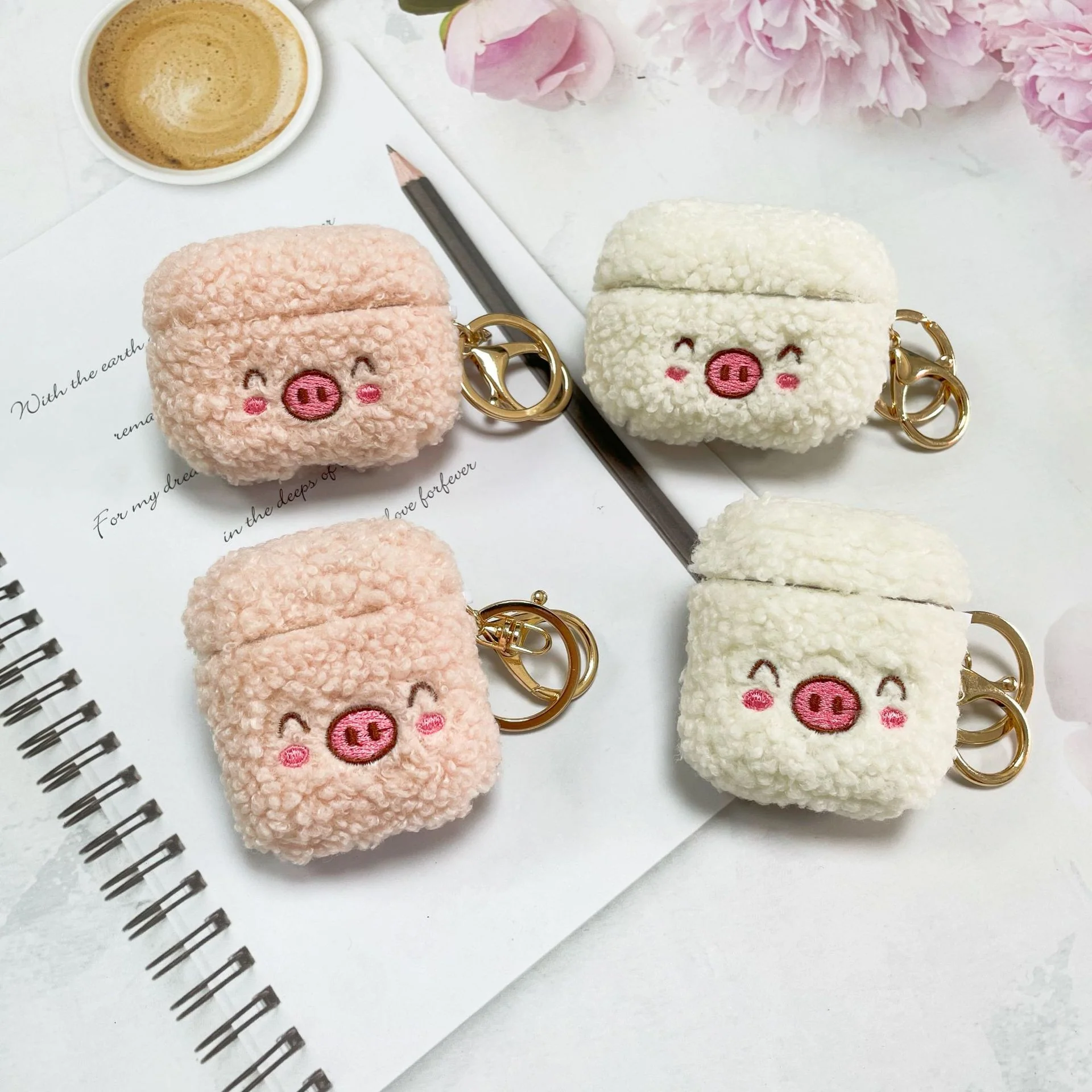 Adorable Fuzzy AirPods Cover: DIY Pattern, Embroidered Cartoon Character, Soft Shell for Shock Resistance - Image 17